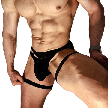 Erotic String With Jockstrap Pouch Penis For Men / Cotton Underwear With Elastic Leg Strap - EVE's SECRETS
